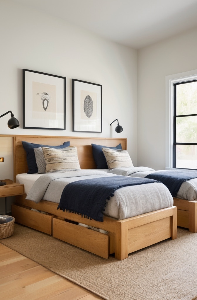 Platform Beds with Built-in Drawers