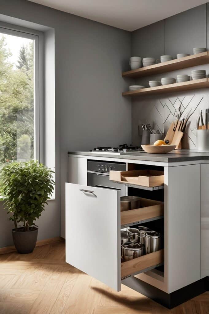 Install Pull-Out Drawers in Lower Cabinets