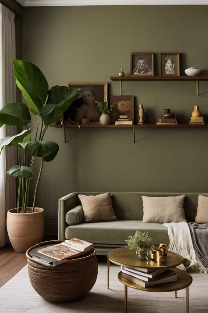 Floating Shelves with Styled Vignettes